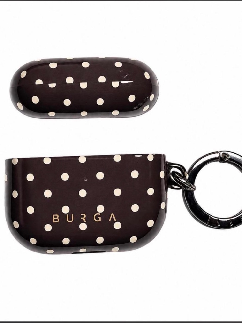 BURGA Polka Dot Black AirPods Case with Keyring
